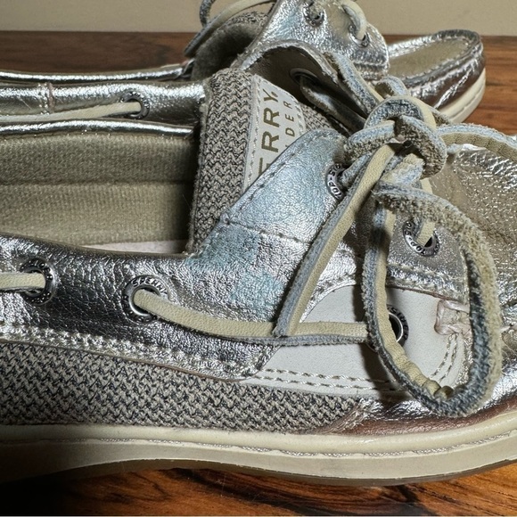 SPERRY Top-Sider Women's 8.5 Gold Metallic Angelfish Leather Boat Shoes - Picture 4 of 13